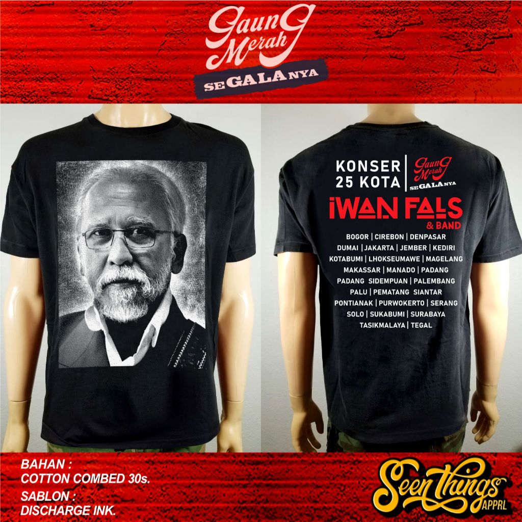 Kaos Iwan Fals - Gaung Merah 2024 Tour 25 Kota Iwan Fals & Band