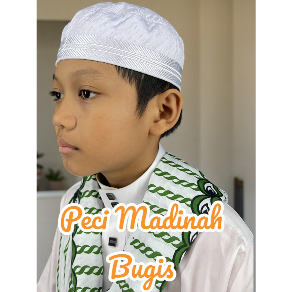 Peci Songkok Kopiah Madinah Bugis warna putih