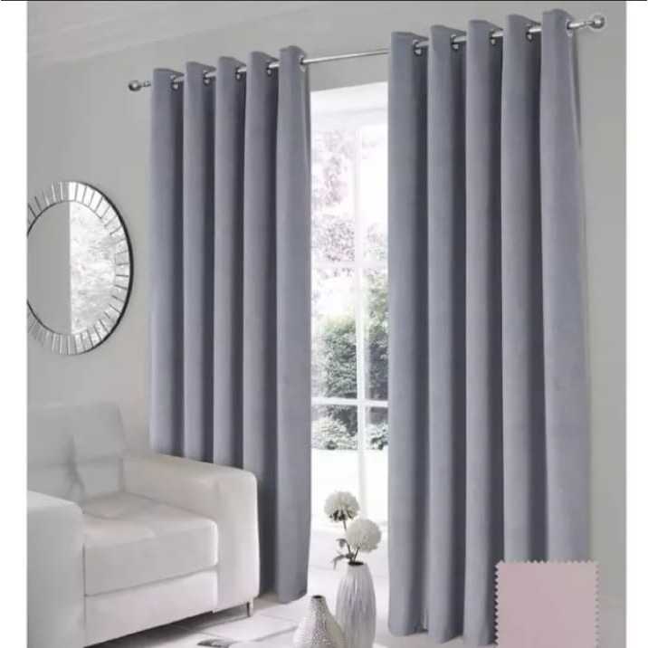 Gorden Blackout import Emboss Polos Tebal Gorden Jendela Abu Muda Tirai Gorden Pintu Kamar