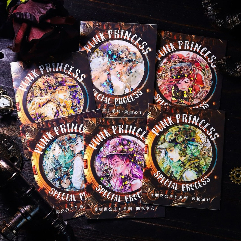 

(3CC) sticker transparan hologram girl punk princess special journaling big besar