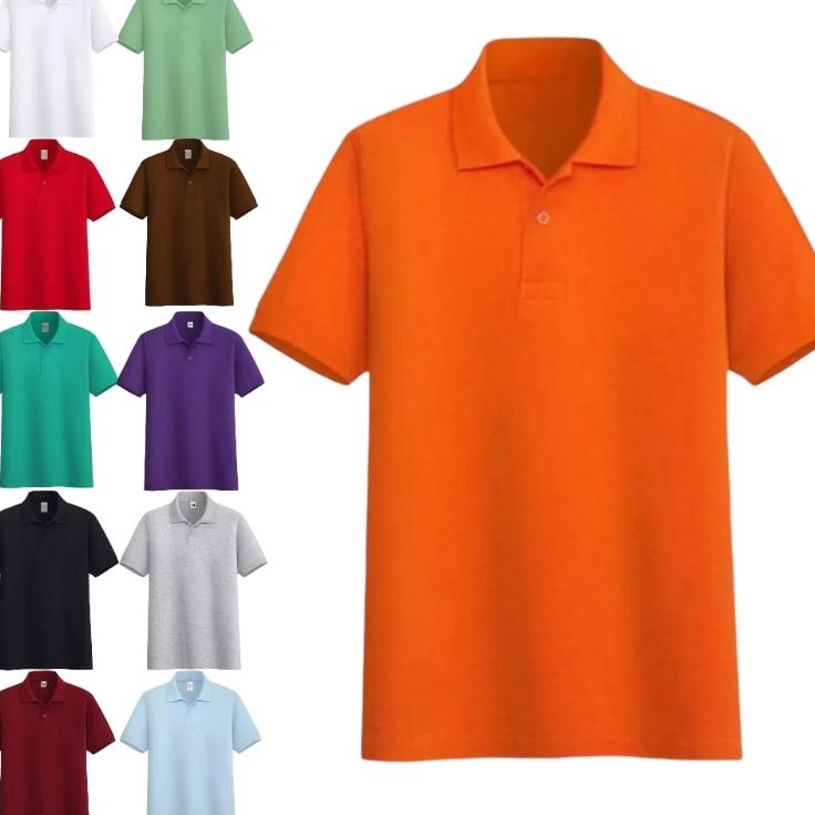 kaos polo shirt polos kerah polos lakos pria wanita dewasa cod size m l xl xxl