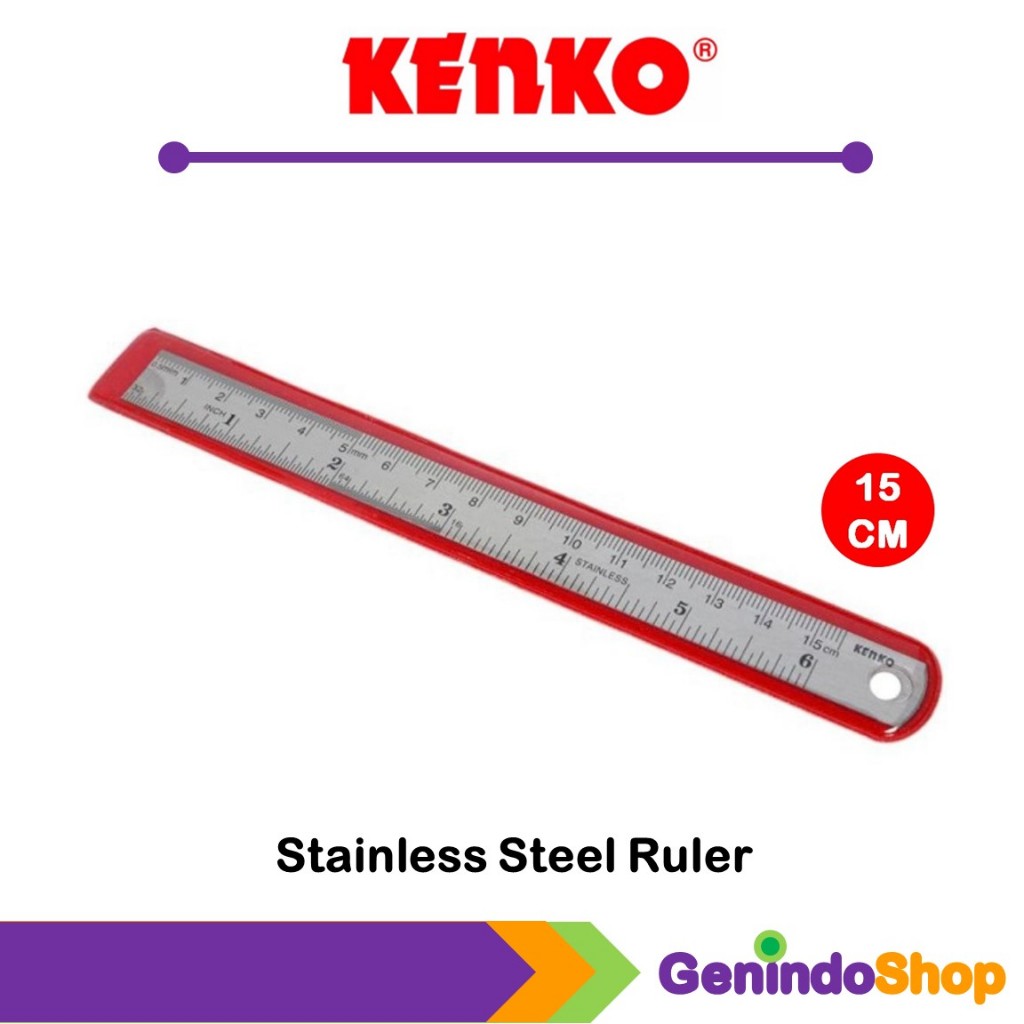 

Penggaris Besi / Stainless Steel Ruler 15 cm Kenko