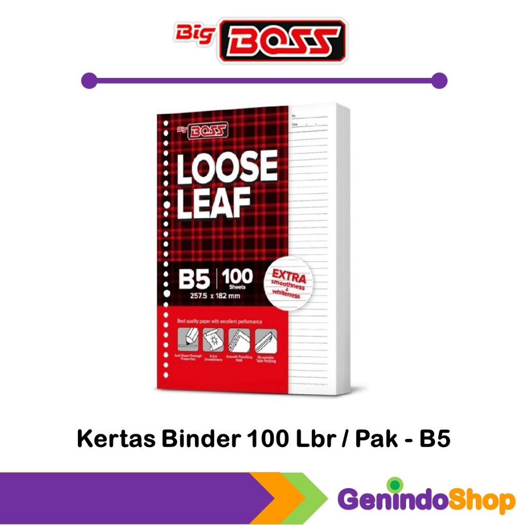 

Kertas Binder / Loose Leaf B5 100 Big Boss