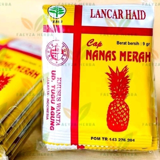 

Jamu Lancar HAID Cap NANAS MERAH Isi 1 Sachet Original Pelancar Haid