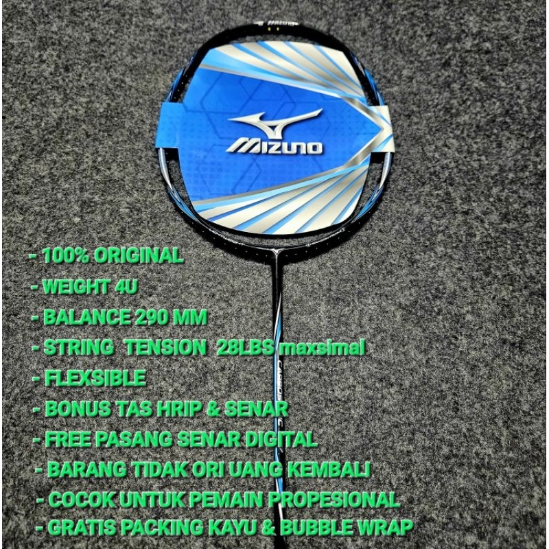 RAKET BADMINTON BULUTANGKIS MIZUNO CARBOSONIC 77  SPESIAL SIAP PAKAI