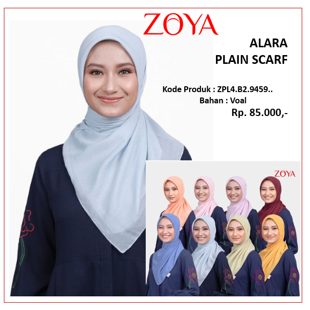 Zoya Alara Plain Scarf  - Hijab Segi Empat polos