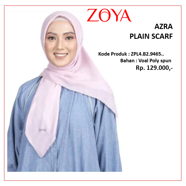 Zoya Azra Plain Scarf- Hijab Segi Empat polos
