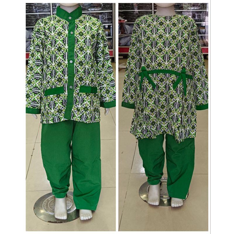 BAJU BATIK TK HIJAU ( COWOK-CEWEK)