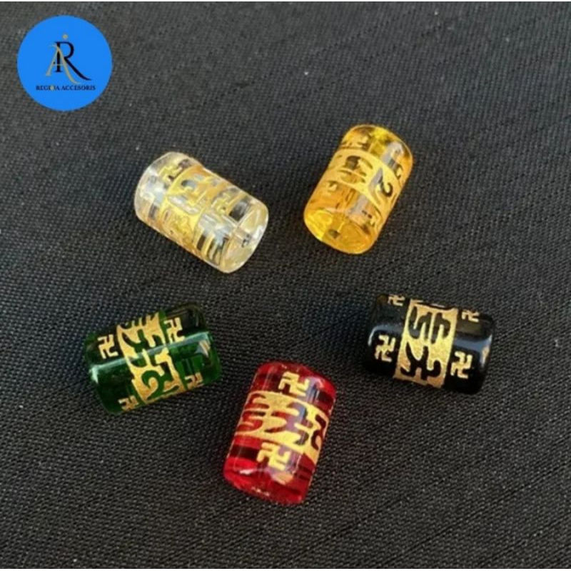 Manik Manik Batu Tibet Tabung Bahan Kraft Gelang Batu Tibet Mantra