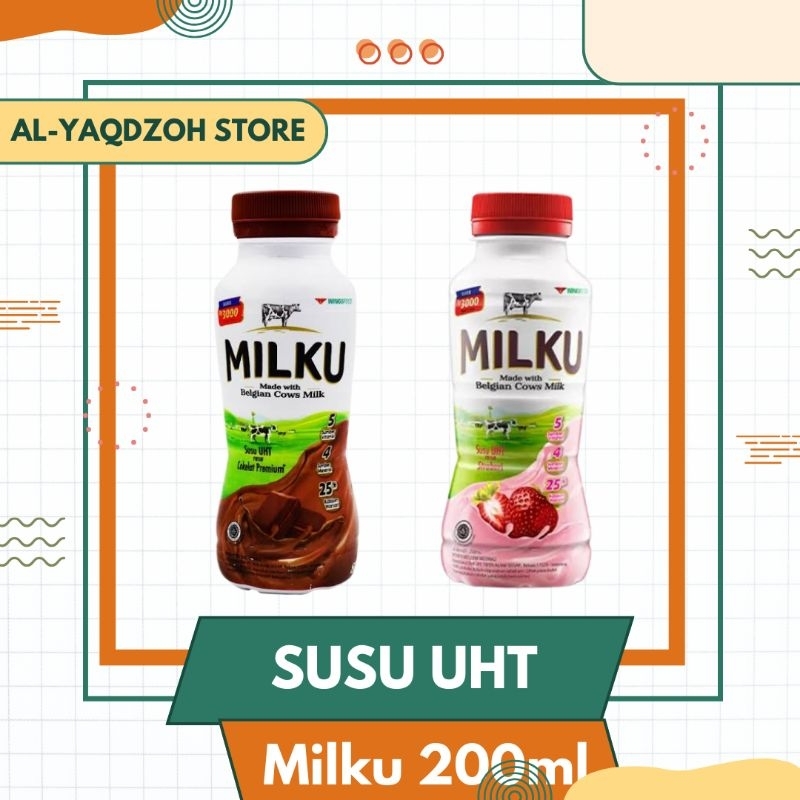 

MILKU | Susu UHT Premium 200Ml | Rasa Coklat & Stroberi