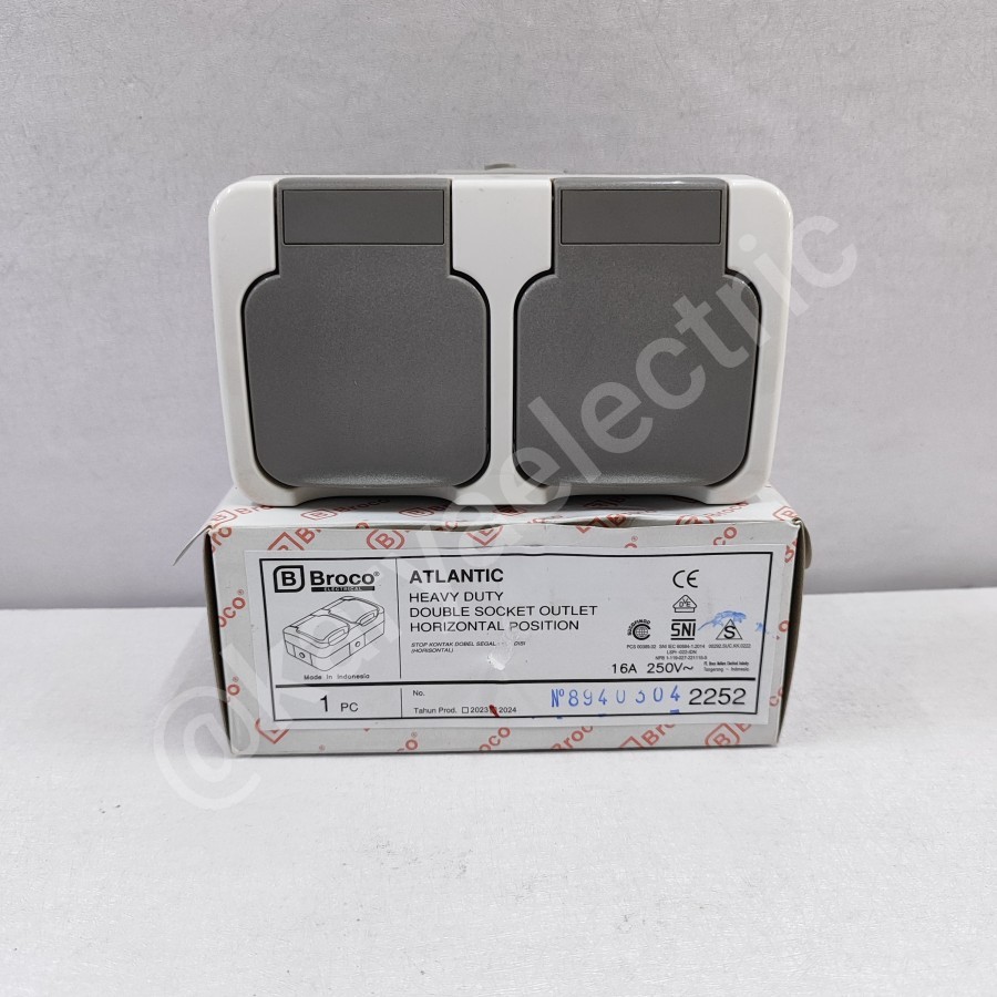 Stop Kontak Tutup 2 Lubang Broco Atlantic Stop Kontak Outbow 2252