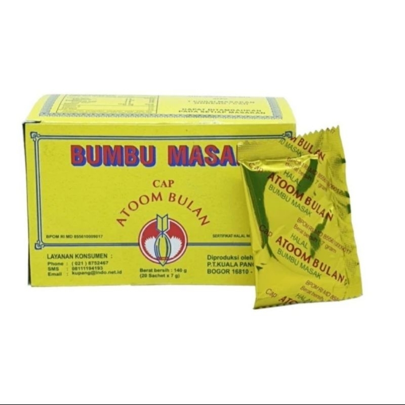 

Bumbu Atoom Bulan Box isi 20 Sachet 7 Gr