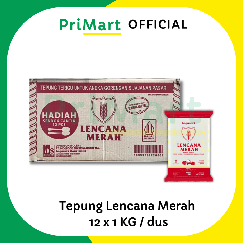 

RB Tepung terigu Bogasari Segitiga Biru 1kg x12 / 500g x20 / Lencana Merah 1kg x12 dus karton