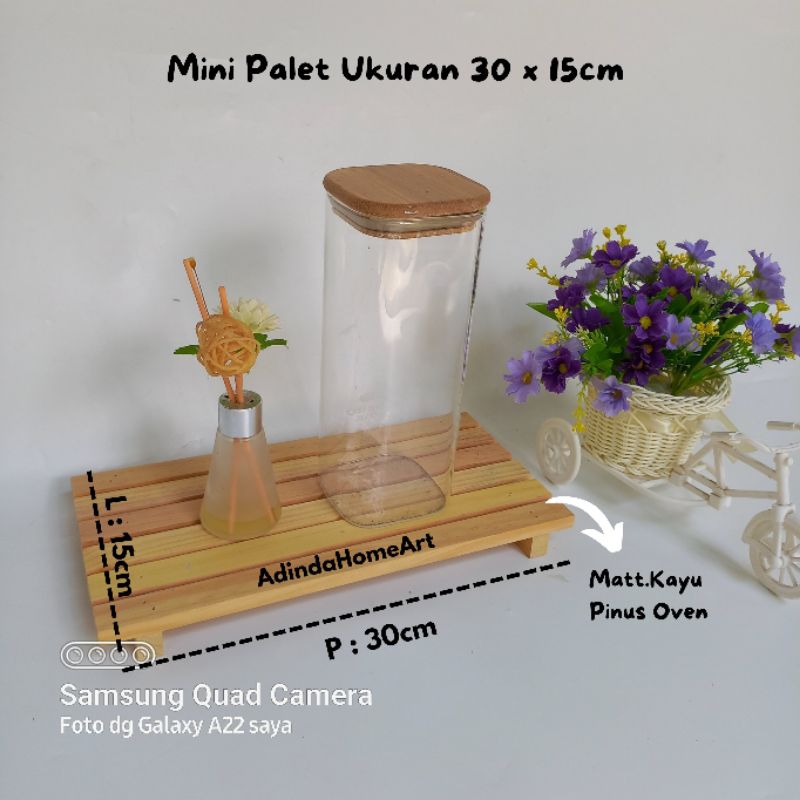 cuci gudang mini palet ukuran 30 x 15cm tatakan panci anti panas kayu pinus tatakan kayu aestetik