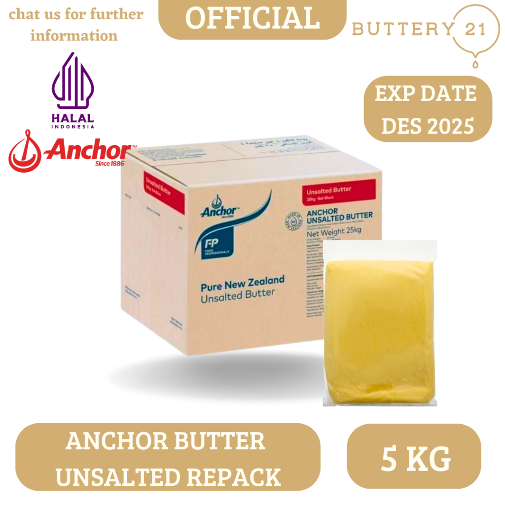 

ANCHOR BUTTER UNSALTED 5 KG/BUTTER REPACK 5 KG