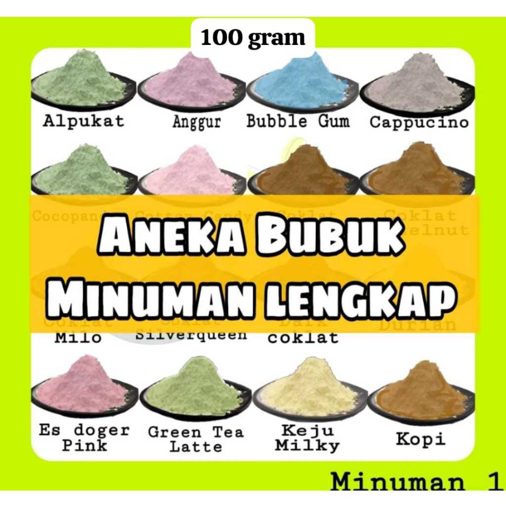 

Bubuk minuman Aneka Rasa Coklat alpukat Bubuk tabur 100 gram, Murah Enak Premium cappucino cotton candy dark coklat durian green tea premium drinking powder avocado chocolate