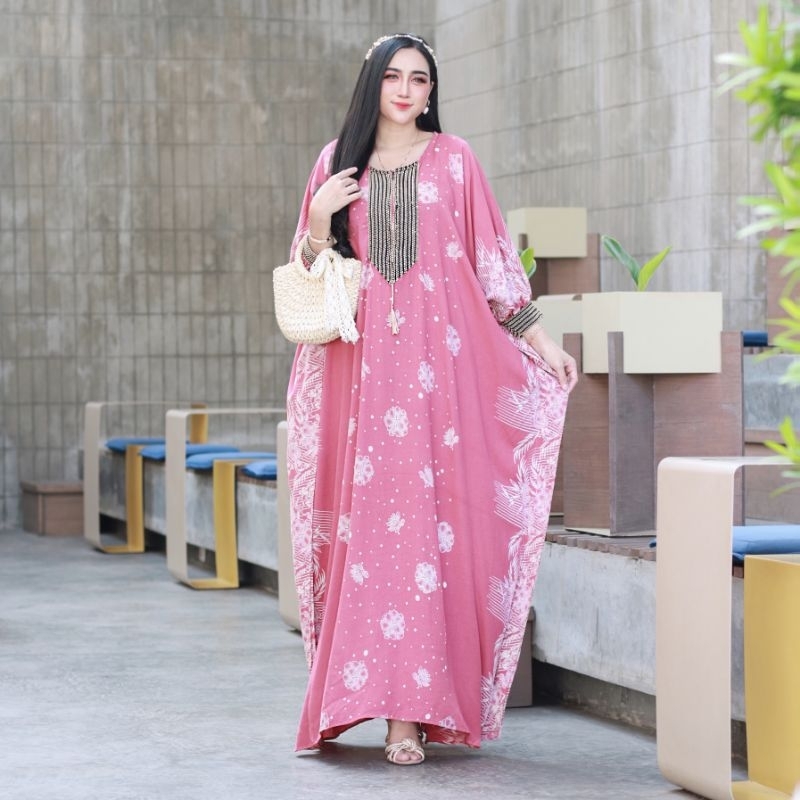 Gamis Kaftan Renda Bunga Gamis Jumbo LD 160