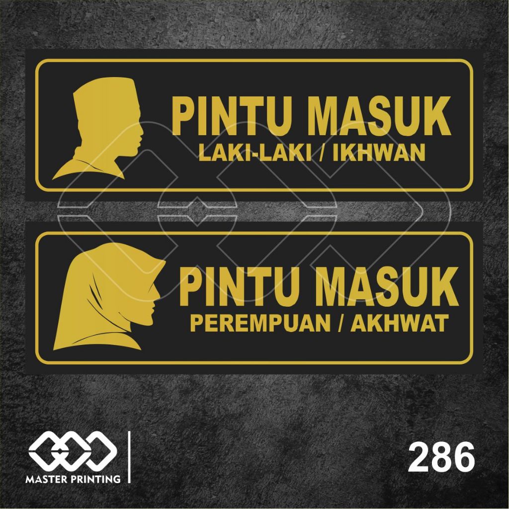 

286 - Stiker Pintu Masuk Laki-laki dan Perempuan, Sticker Vinyl, Tahan Air, Termurah, Bisa Custom