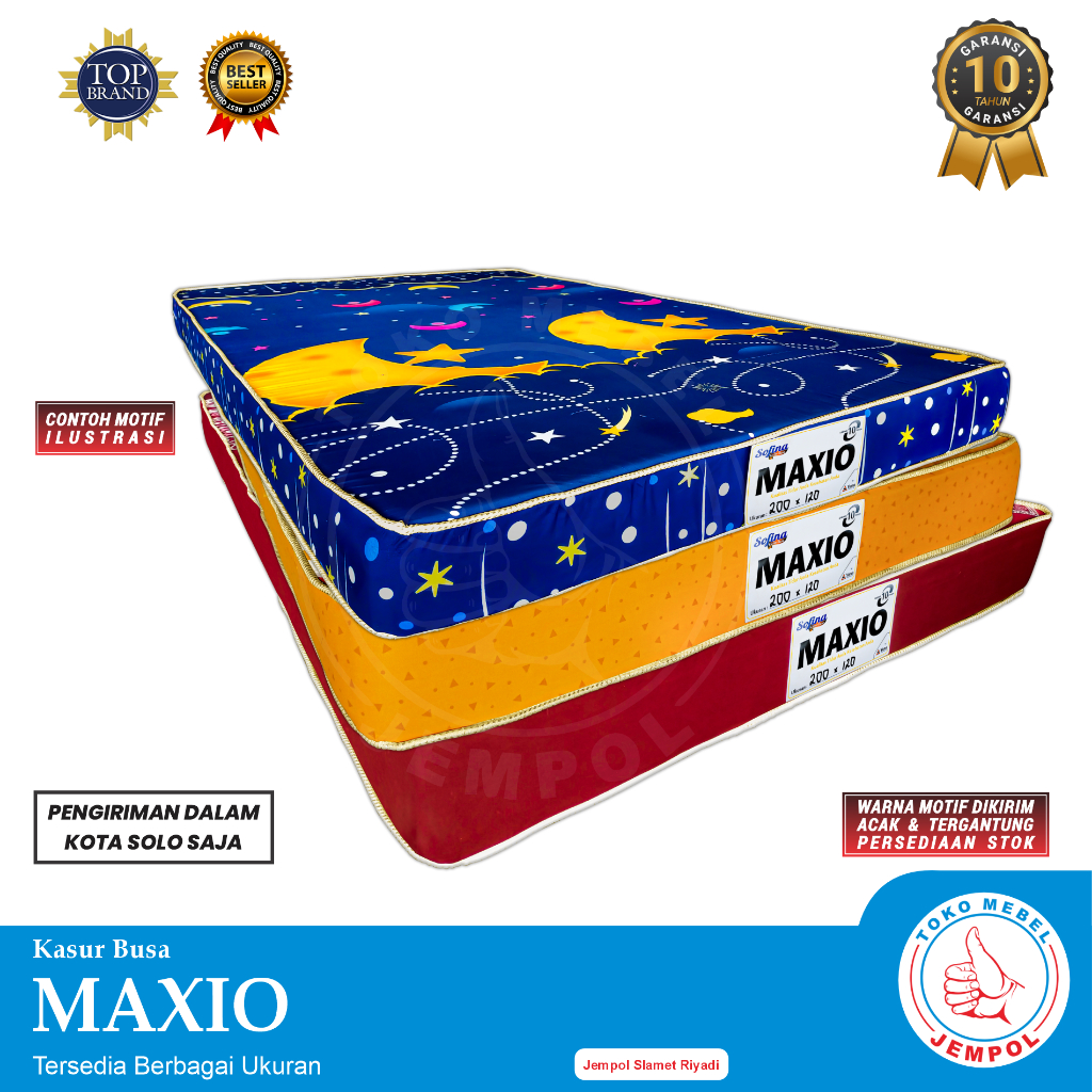 Busa Maxio Tebal 14cm Kasur Busa Kain Katun Bergaransi busa 10 tahun