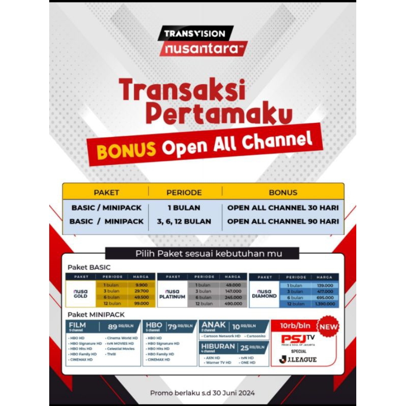 Paket Nusantara HD 6bulan