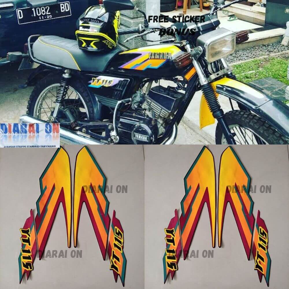 Striping Stiker Yamaha YT 115 YT115 Merah - YT Lama Murah