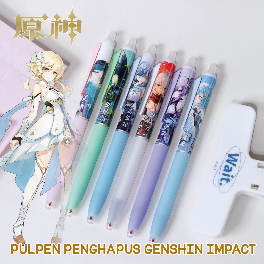 

PULPEN PENGHAPUS ERASABLE PEN GENSHIN IMPACT TINTA BIRU 0.5mm