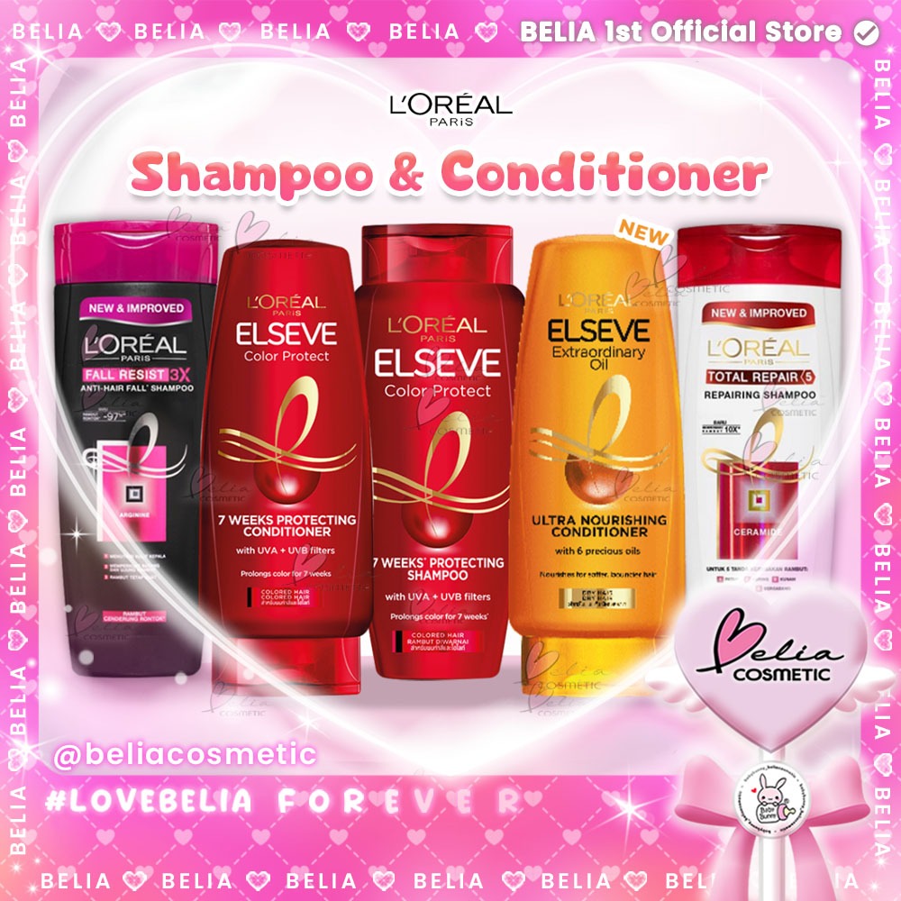 [ BELIA ] L'OREAL PARIS Shampoo & Conditioner | Anti Rontok | Total Repair | Color Protect LOREAL