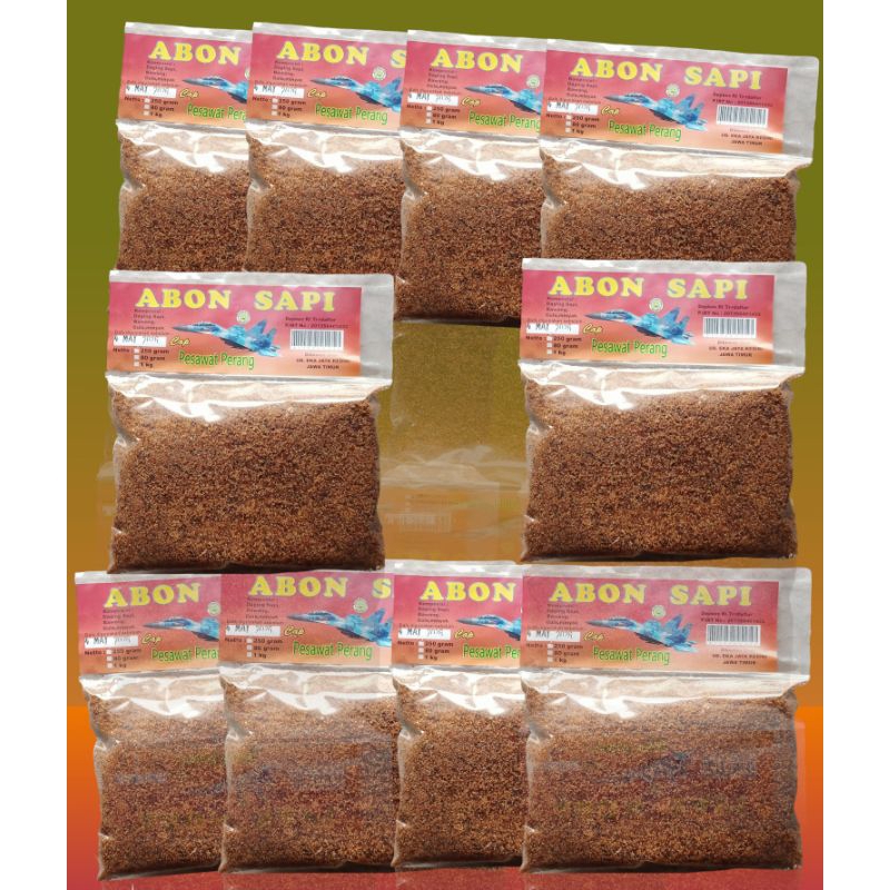 

Abon Sapi Cap Pesawat Perang 250gram isi 10pcs