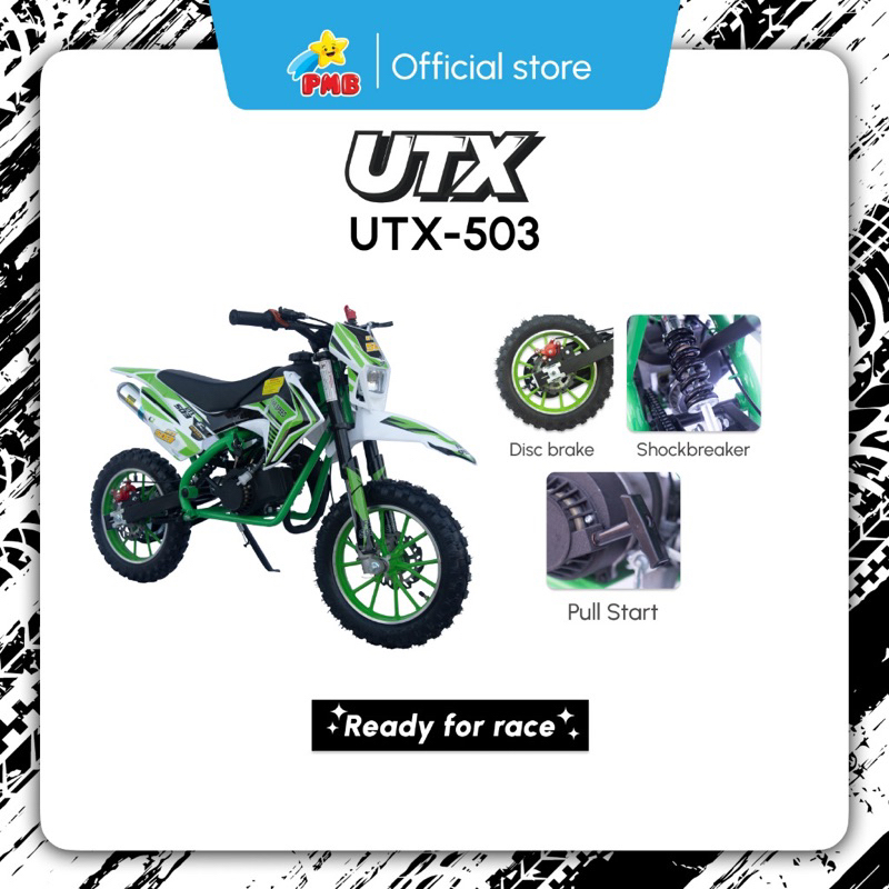 mainan anak motor bensin trail pmb UTX 503 49cc matic