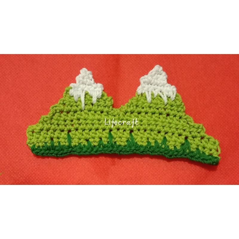 Aplikasi rajut Gunung/hiasan tempel rajut gunung