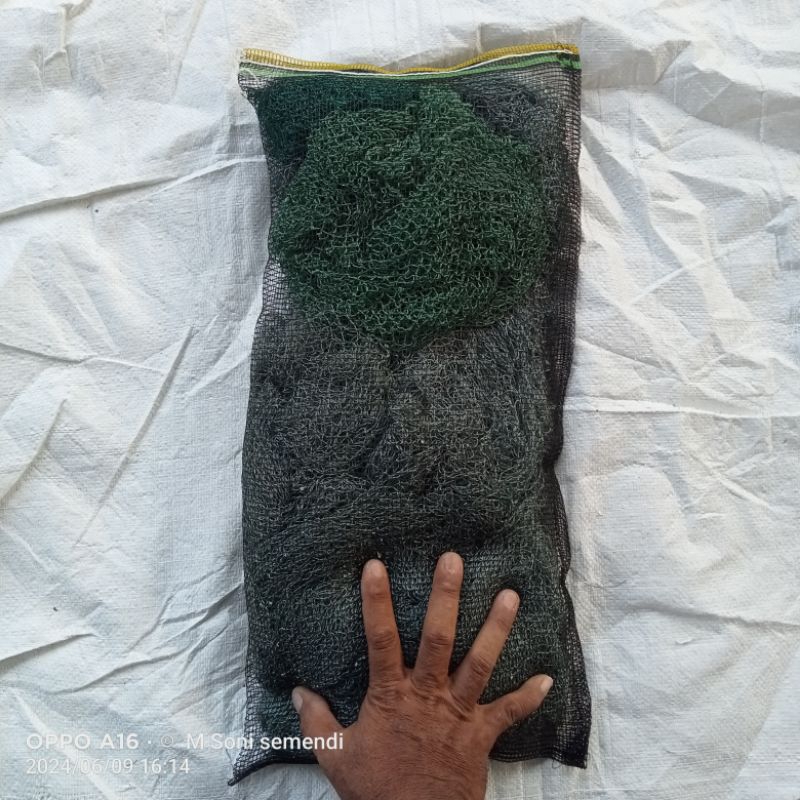 Jaring Nilon Bekas Nelayan 1kg Kemasan Kantong Waring Media Filter Kolam