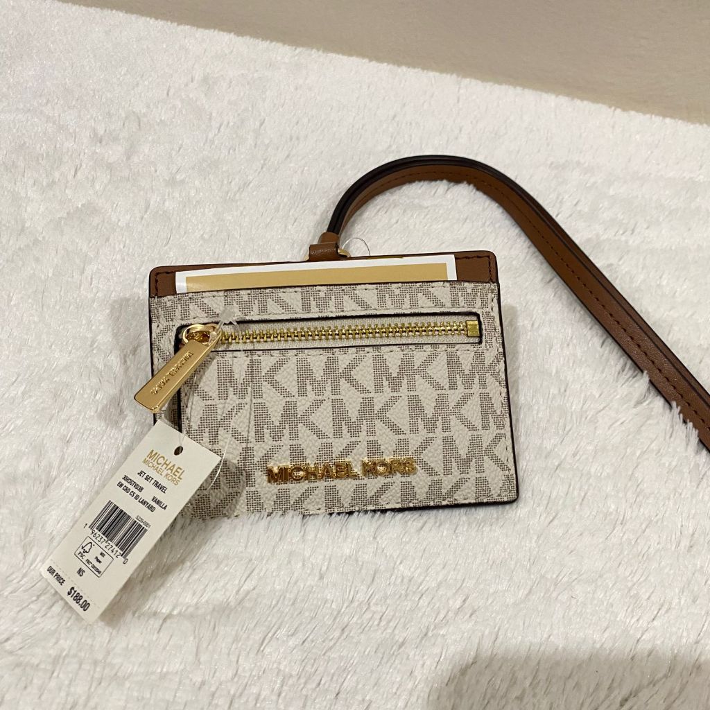 

Michael kors jet set travel card case lanyard vanilla