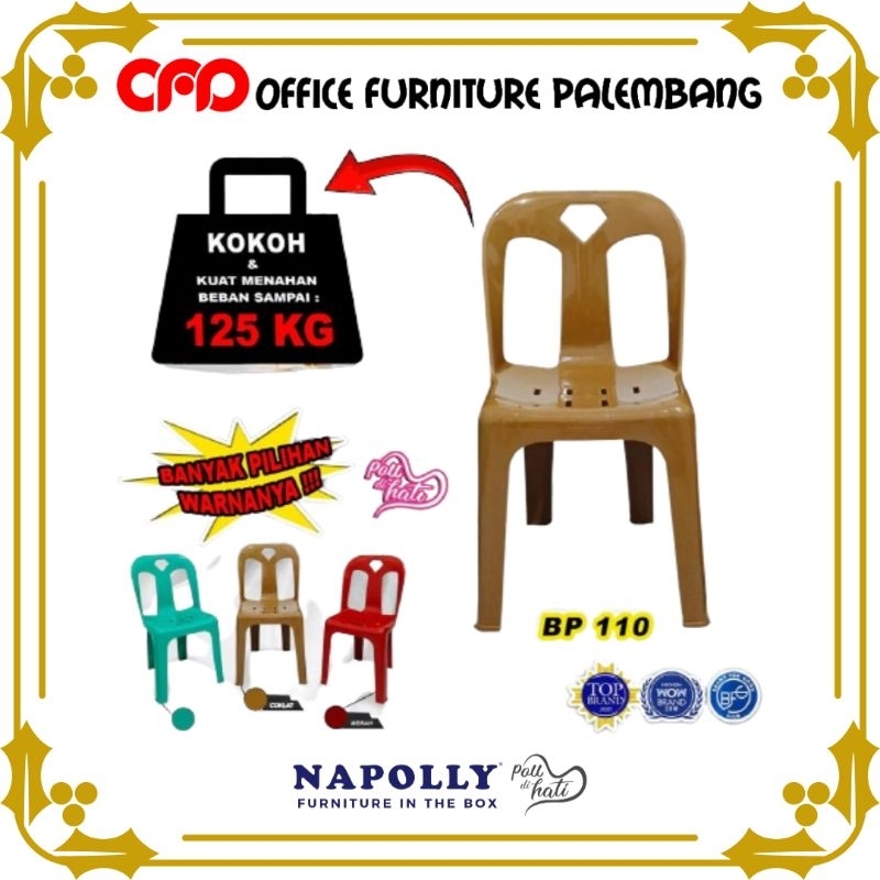 (instan) kursi plastik napolly BP 110 kursi makan kursi kantin tenda kursi teras 1pcs
