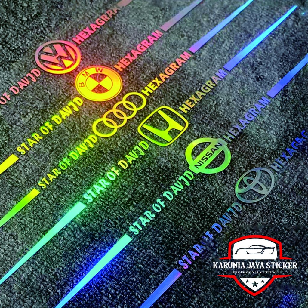 Stiker Laser Mobil Sticker Logo Mobil Car Logo Stickers Laser Full Colour Rainbow Laser Car Sticker 
