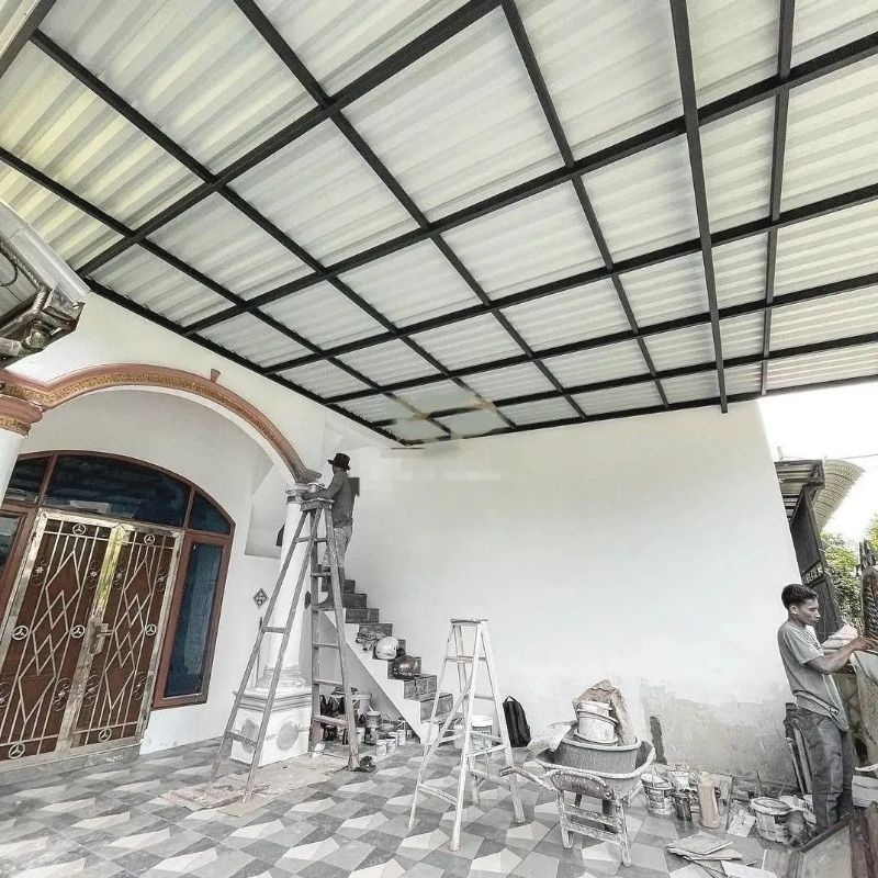 Best Seller  Kanopi atap alderon rs, trimdeck & double layer harga permeter terpasang