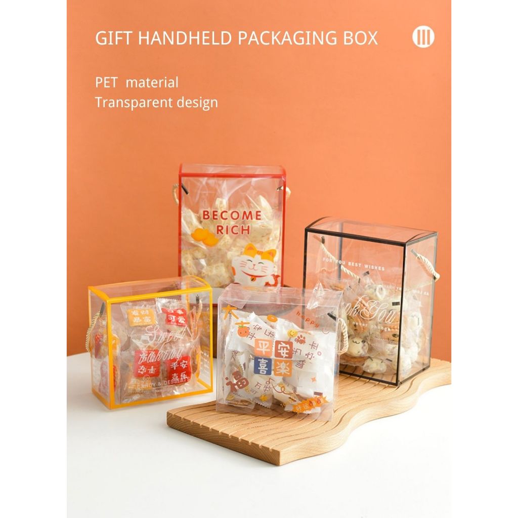 

10 PCS PREMIUM BOX MIKA HAMPERS (Bening polos) COOKIES TALI 14 CM / 15 CM BENING