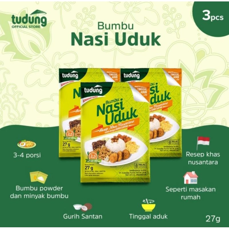 

BUMBU INSTAN NASI UDUK TUDUNG 27 GRAM ( 3pcs)