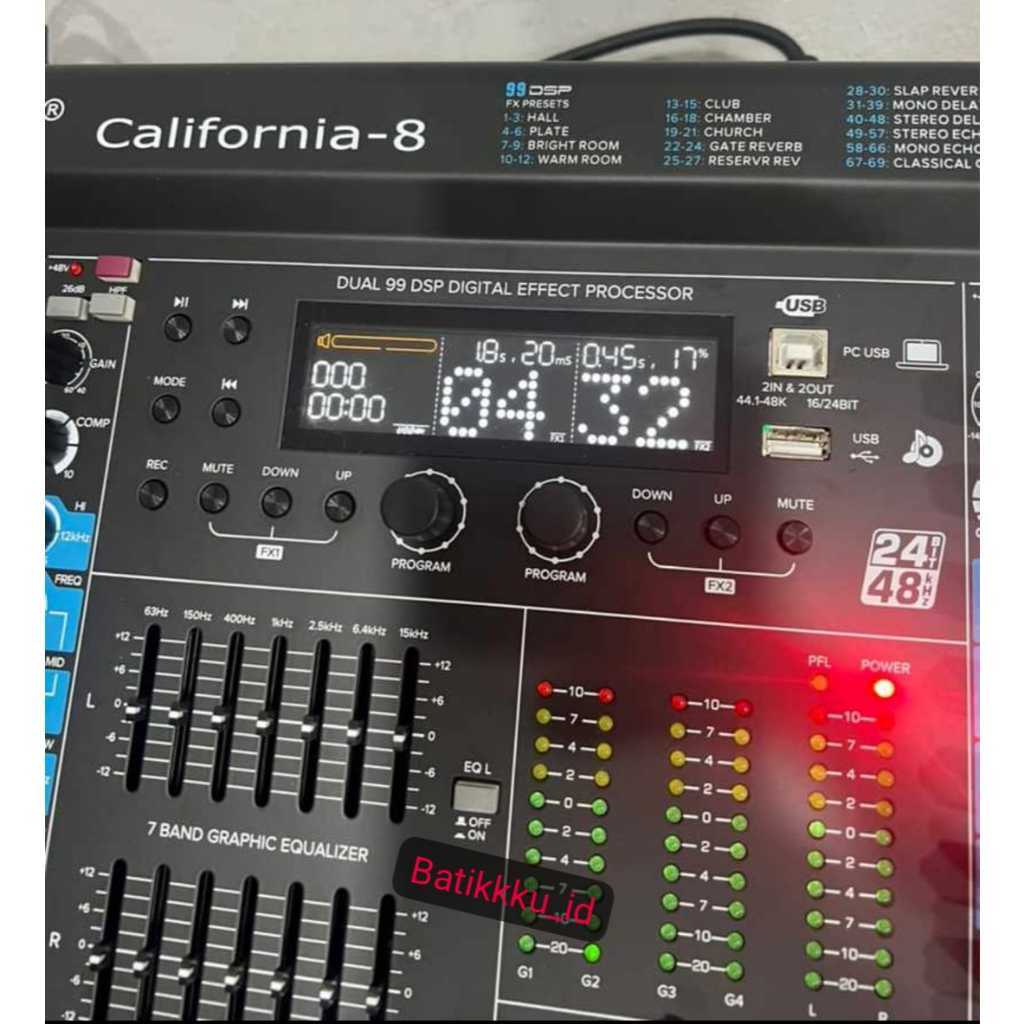 Mixer dBvoice California 8 California8 Original 8Ch New Double Effect + Double Equalizer