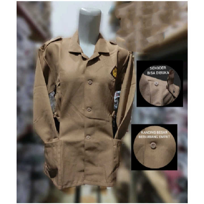 Baju pramuka lengan panjang perempuan Seragam sekolah SD.kain Oxford