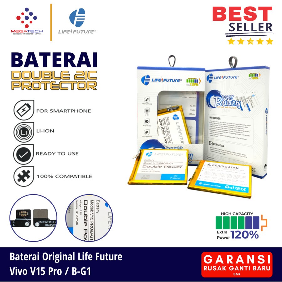 Baterai / Batre / Batrai VIVO V15 Pro - B-G1 Double Power