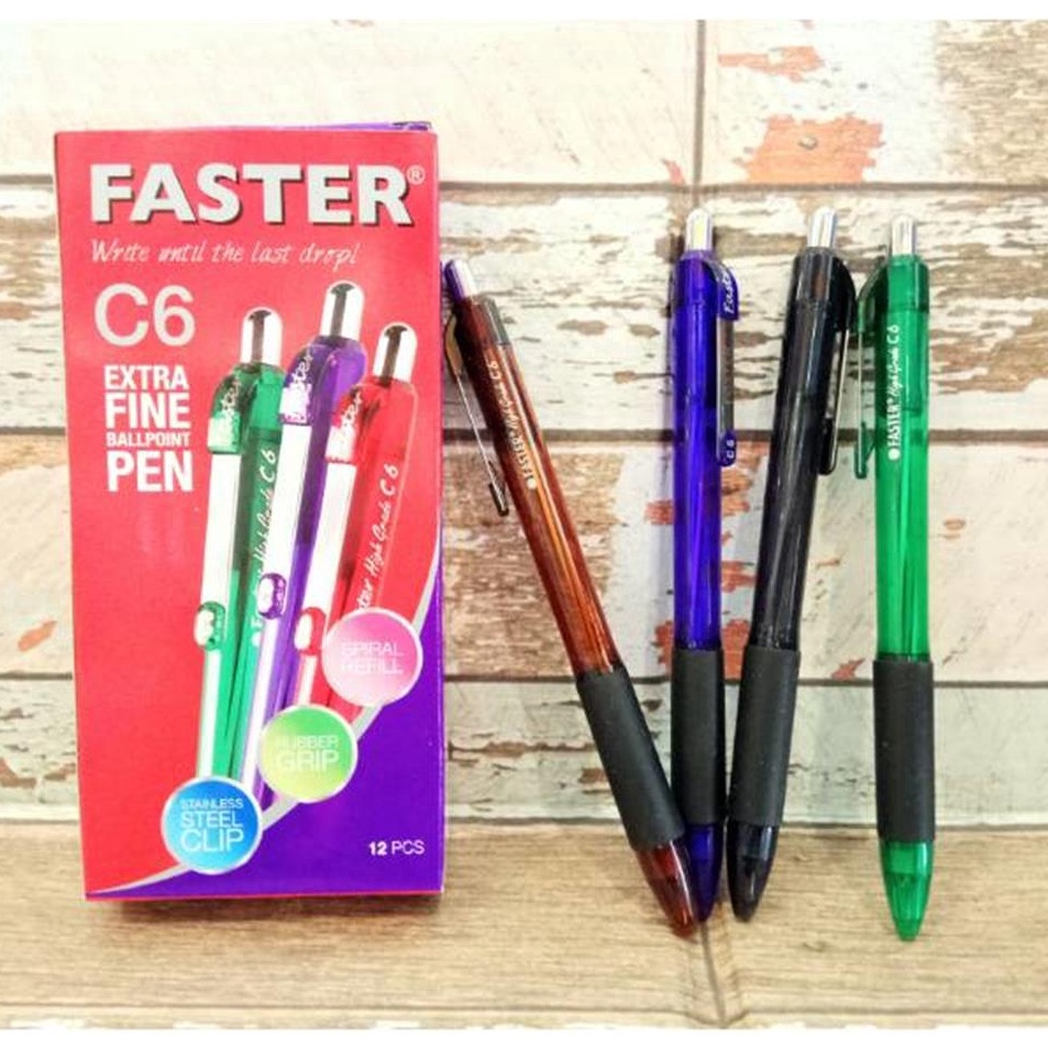 

Baru Pulpen Faster C6 12 pcs