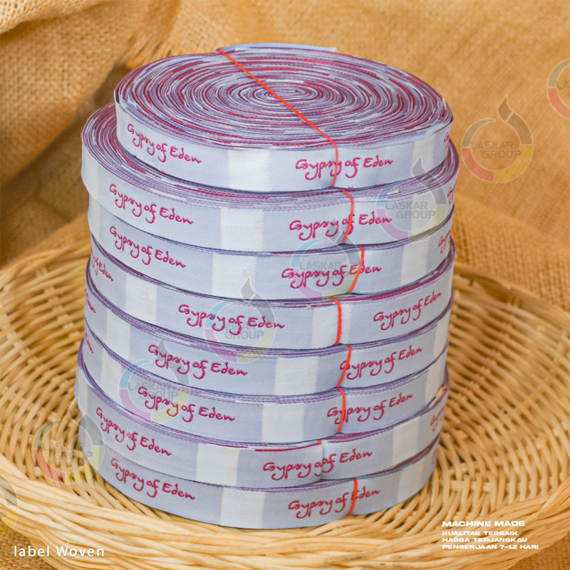 

(1.200pcs) label woven label merek label arajut label bordir label merk label tenun label baju merk