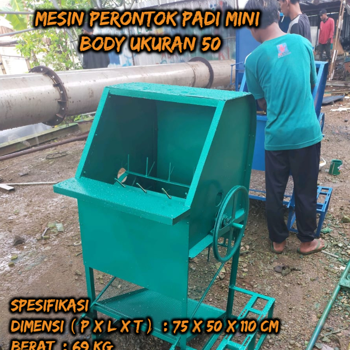 Mesin Perontok Padi Mini Body Ukuran 50 Tanpa Penggerak