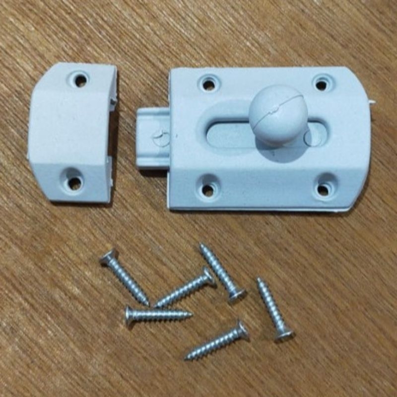 * GRENDEL PVC 2 " PINTU KAMAR MANDI / GRENDEL PLASTIK