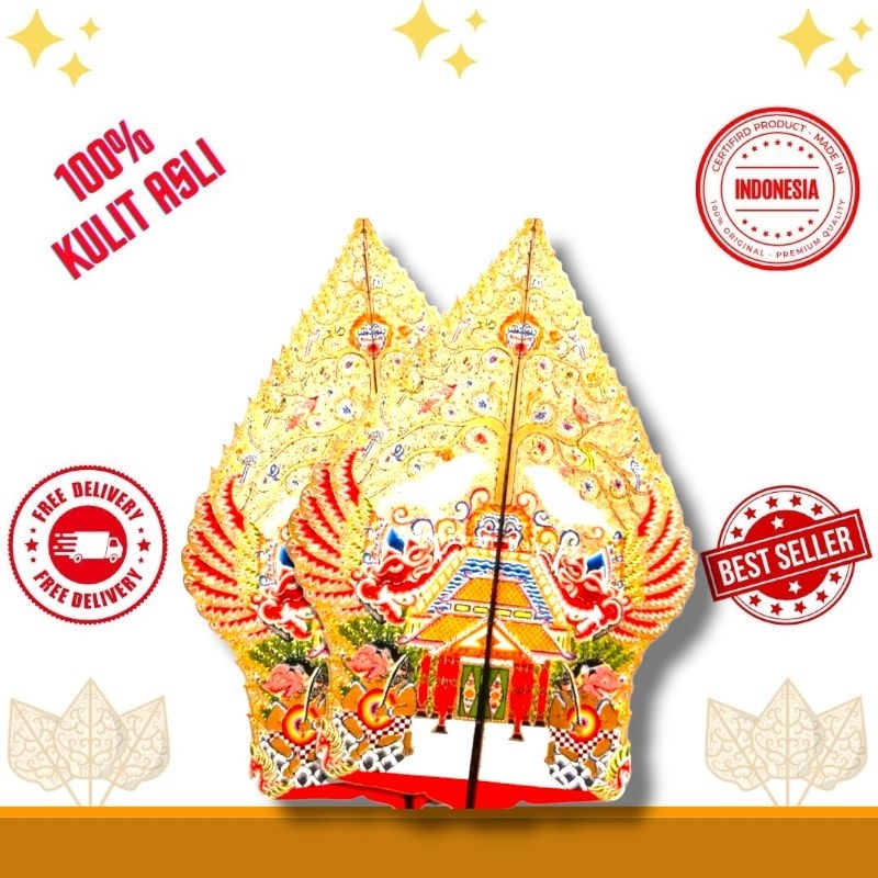 GUNUNGAN KAYON -+ 80cm Wayang Alusan Kulit Kerbau Asli Gunungan Kayon Jumbo 80cm Standar Dalang