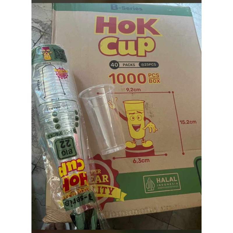 cup 22 oz hok big hijau hook gelas es teh jumbo 22oz hok 8gr