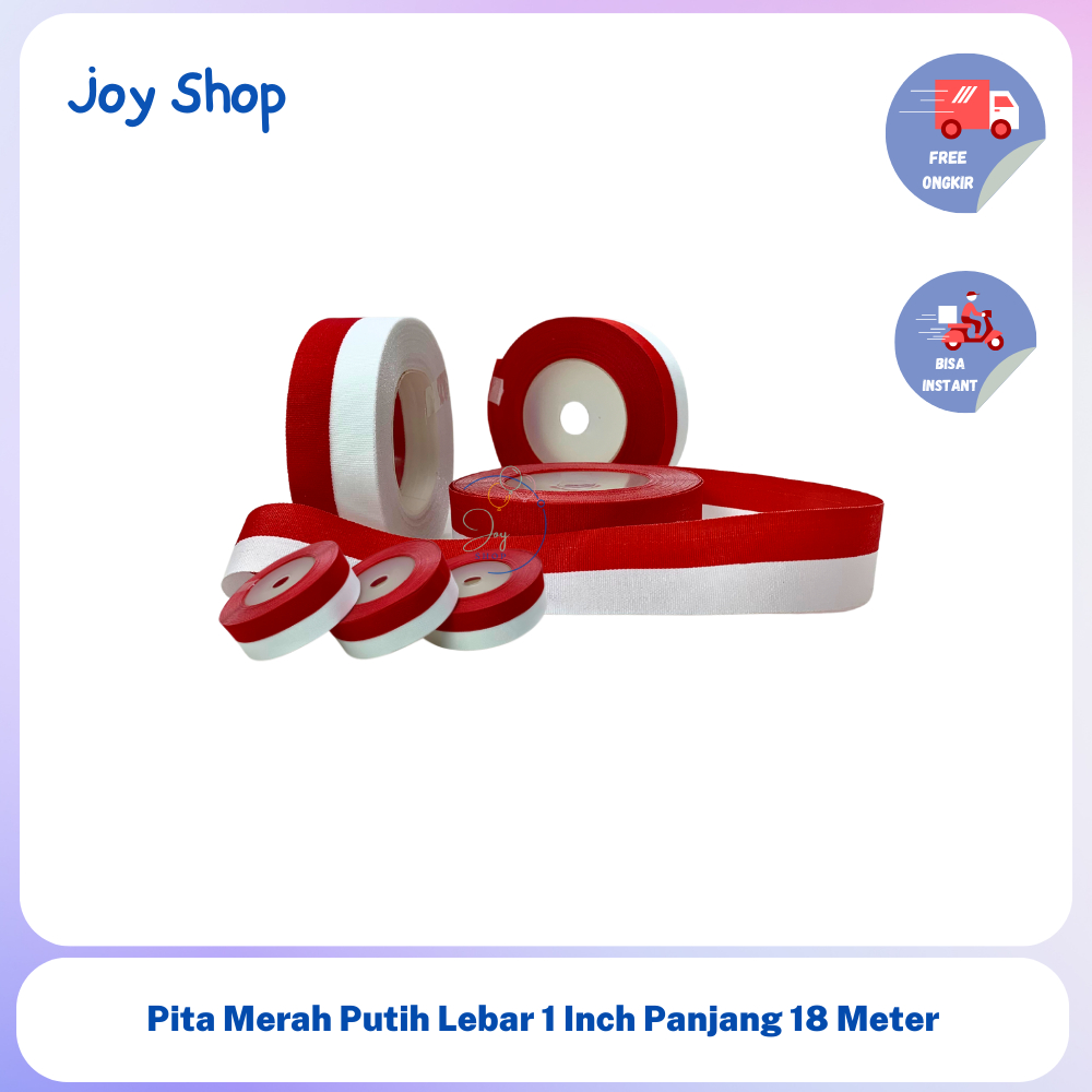 

Pita Merah Putih Lebar 1 inch 18 Meter Dekorasi HUT RI