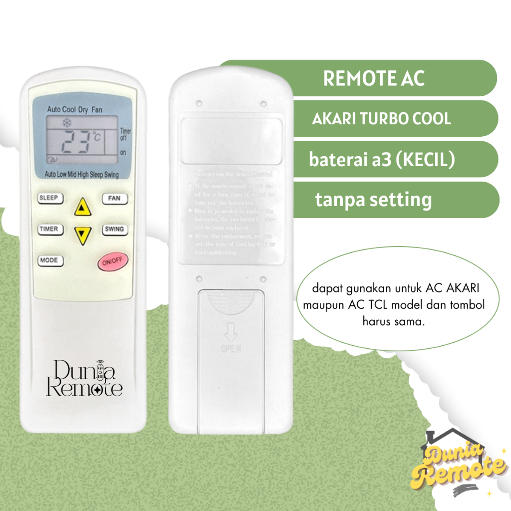 Remote AC Akari Turbo Cool / Remot AC Akari