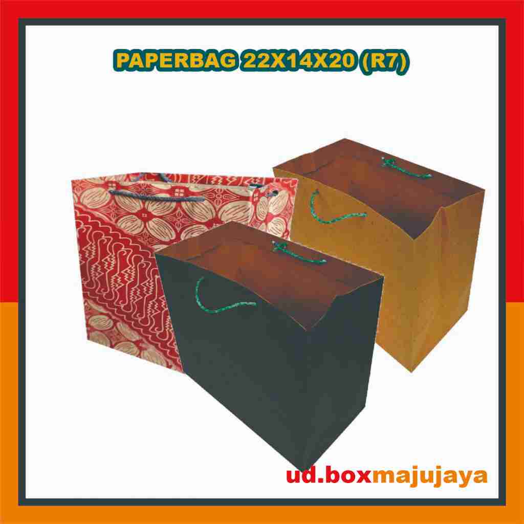 

Paper Bag R7 Ukuran 22x14x20 Cm (PAKET 12 PCS) / Tas Kertas / Tas Kado / Tas Souvenir