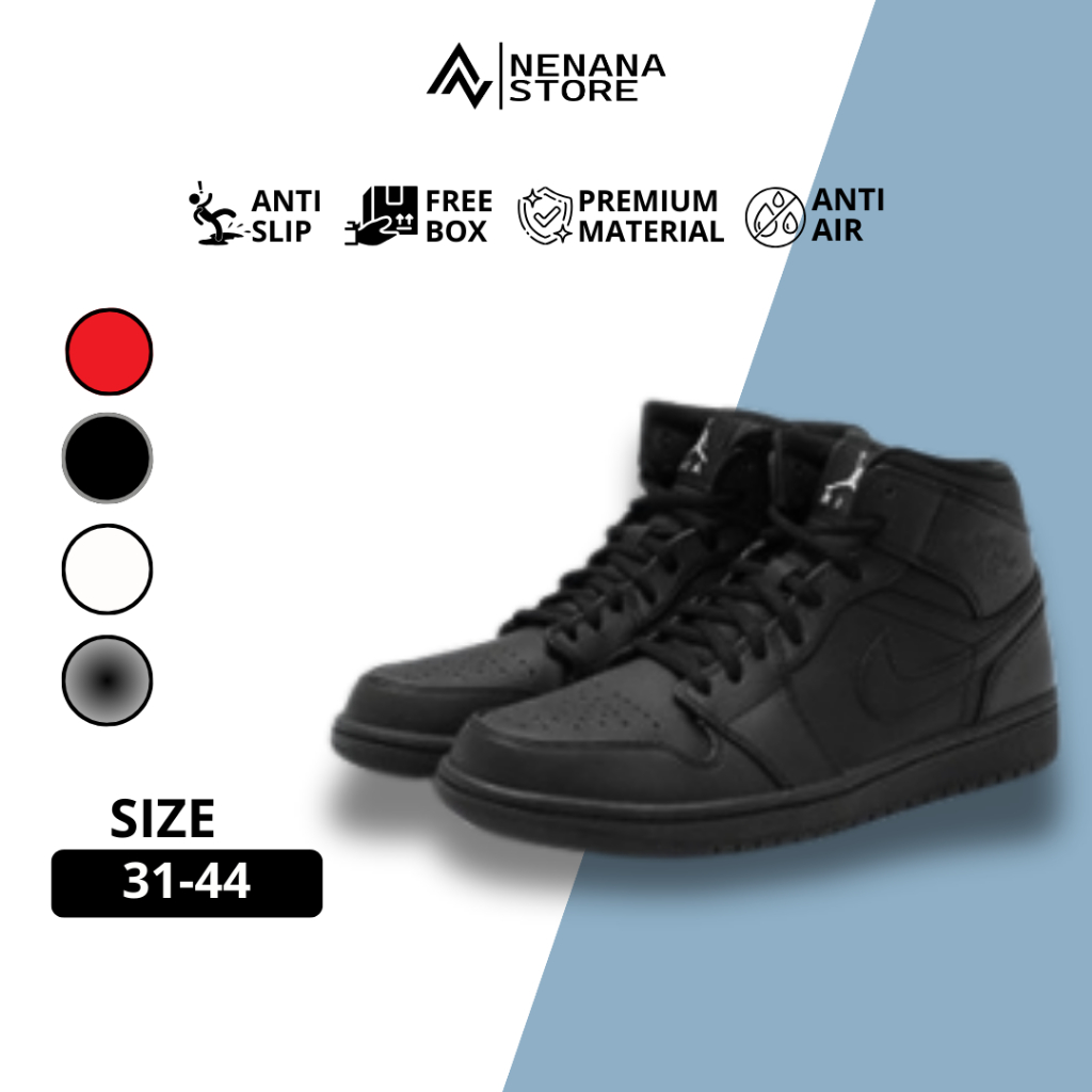 Sepatu jordan4 anak dan dewasa  31-44 kekinian terbaru / sepatu sekolah anak laki-perempuan hitam po